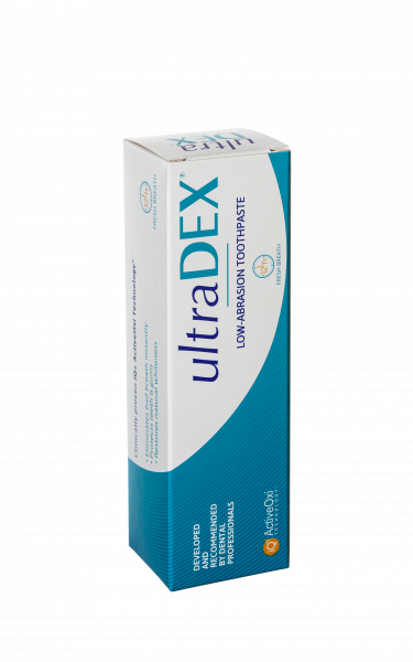 UltraDEX alacsony abrazivitásu fogkrém fluoridokkal, 75 ml