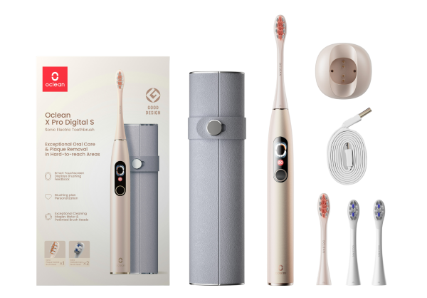 Oclean X Pro Digital Set arany tok és szónikus fogkefe, arany