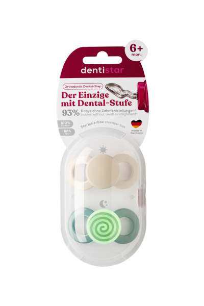 Dentistar nappali és éjszakai cumi, 6-14 hónapos korig, zöld