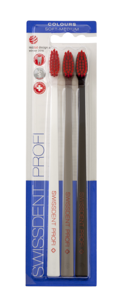 SWISSDENT COLOURS fogkefe Soft-Medium (2+1 ingyen) - LUGANO