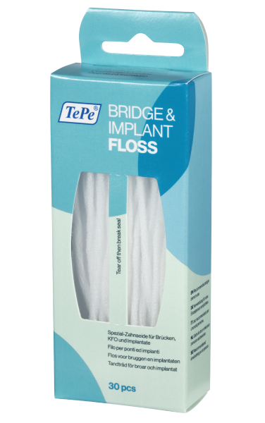 TePe Bridge & Implant Floss fogselyem, 30 db