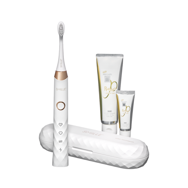 SMILLE Sonic Brush – Prémium szónikus fogkefe SANGI kónikus sörtékkel,fehér
