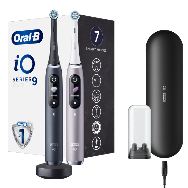 Oral-B iO9 Series Duo Black Onyx / Rose Quartz elektromos fogkefék