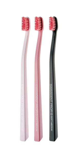 SWISSDENT COLOURS fogkefe Soft-Medium (2+1 ingyen) - PINK PARADISE
