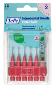 TePe Extra soft fogköztisztító kefék 0,5 mm, halványpiros, 6 db