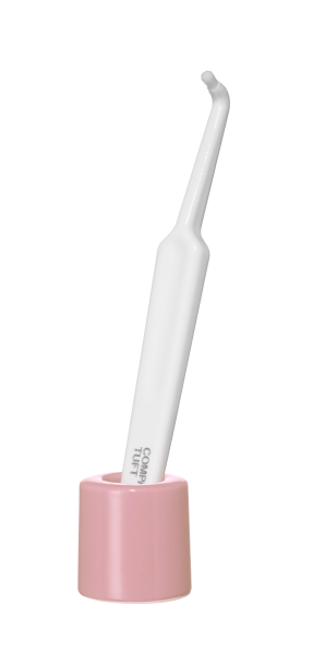 Kézzel készített kerámia fürdőszobai állvány, I love Profimed felirattal, babarózsaszín színben