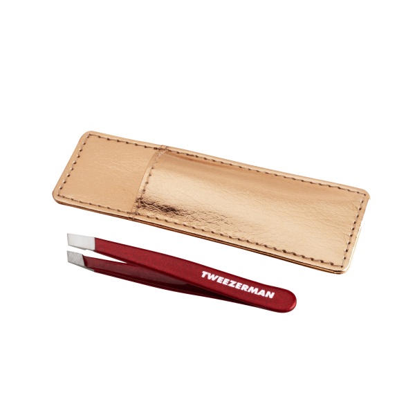 Tweezerman Vintage Rose Mini Slant Tweezer – szemöldökcsipesz tokkal