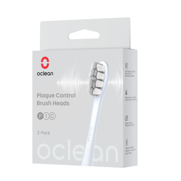Oclean pótfejek Plaque Control Medium, P1C9l - 2 db, ezüst