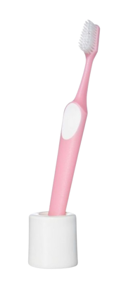 Kézzel készített kerámia fürdőszobai állvány, I love Profimed felirattal, fehér színben