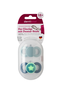 Dentistar Day & Night Soother, nappali és éjszakai cumi, 14 hónapos kortól, kék
