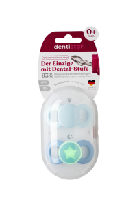 Dentistar Day & Night Soother, nappali és éjszakai cumi, 0-6 hónapos korig, kék