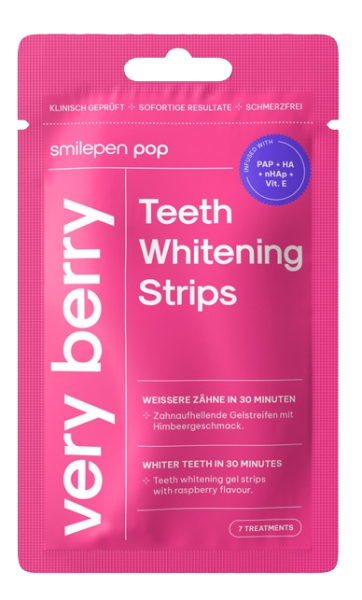 Pop Very Berry Teeth Whitening Strips, fogfehérítő csíkok (7x2 db)