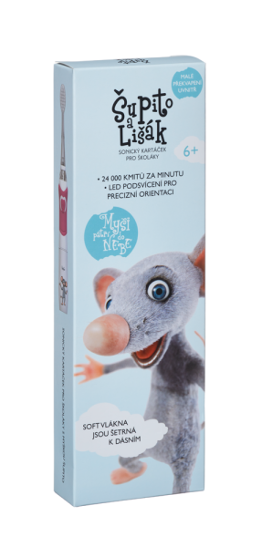Supito és Lisak szónikus fogkefe iskolásoknak, rózsaszínű
