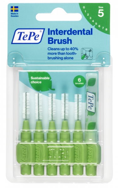 TePe Original fogköztisztító kefék bioműanyagból 0,8 mm, zöld, 6 db
