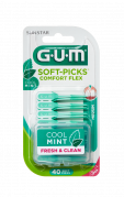 GUM Soft-Picks Regular Comfort Flex Mint masszázs fogköztisztító kefe- Standard méret, ISO 1 (40 db)
