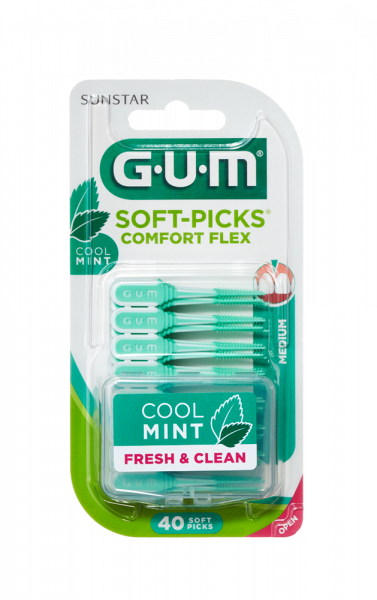 GUM Soft-Picks Regular Comfort Flex Mint masszázs fogköztisztító kefe- Standard méret, ISO 1 (40 db)