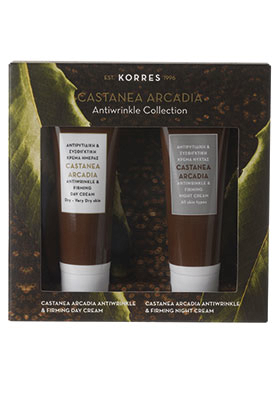 KORRES Castanea Arcadia mini készlet – nappali és éjszakai krém, 16 ml