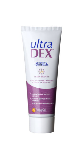 UltraDEX Sensitive remineralizáló és fehérítő fogkrém, 75 ml