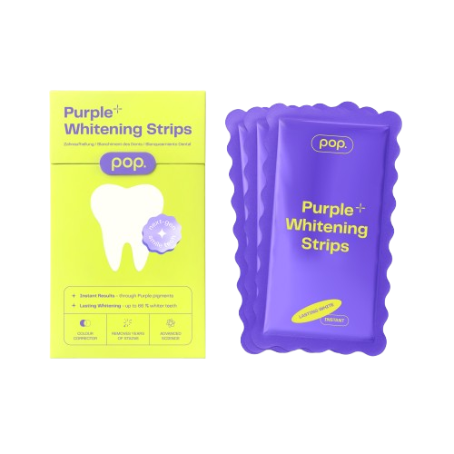 Pop Purple Whitening Strips, lila fogfehérítő csíkok azonnali hatással, 7 db