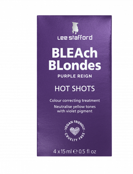 Lee Stafford Bleach Blondes Purple Reign Hot Shots - tonizáló kezelés, 4x 15 ml