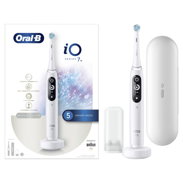 Oral-B iO Series 7N White Alabaster elektromos fogkefe, fehér