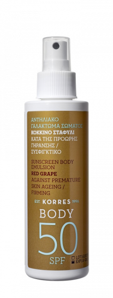 KORRES Red Grape – napozó, testápoló emulzió spray formájában, SPF 50, 150 ml