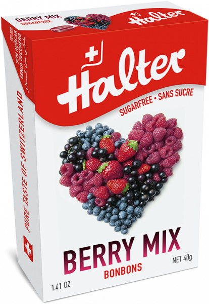 Halter Berry Mix bonbonok (kemény cukorkák), 40 g