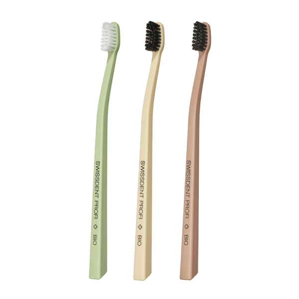 SWISSDENT BIO fogkefe soft (2+1 ingyenes) pisztácia, banán, púder