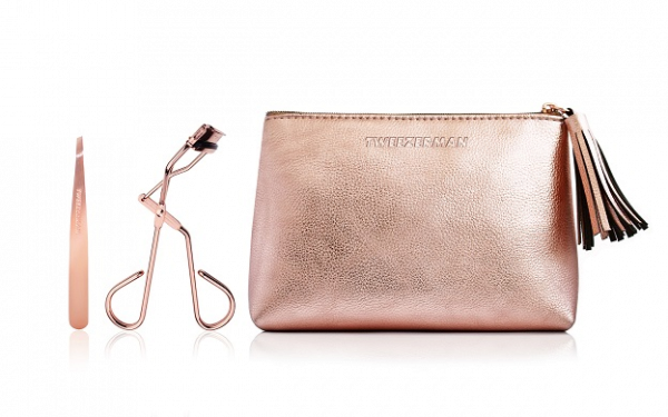 Tweezerman Szett rose-gold csipesszel és szempilla göndörítővel