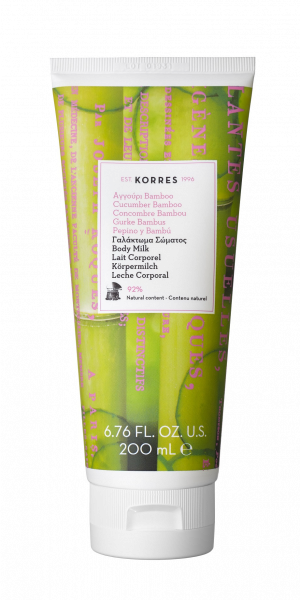 KORRES Body Milk Cucumber Bamboo – Uborka Bambusz Testápoló, 200 ml