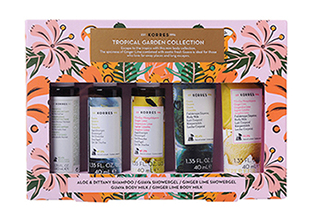 KORRES Tropical Garden Collection – haj- és bőrápoló termékcsomag úti kiszerelésben