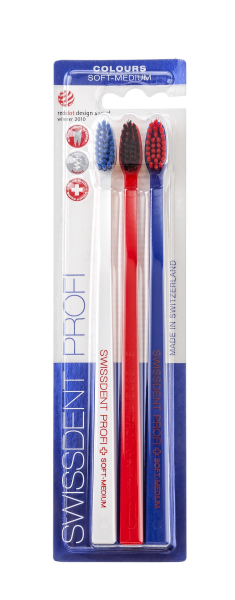 SWISSDENT COLOURS fogkefe Soft-Medium (2+1 ingyen) - LAUSANNE
