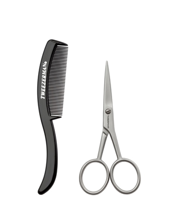 Tweezerman GEAR Moustache Scissors & Comb bajuszápoló fésű és olló