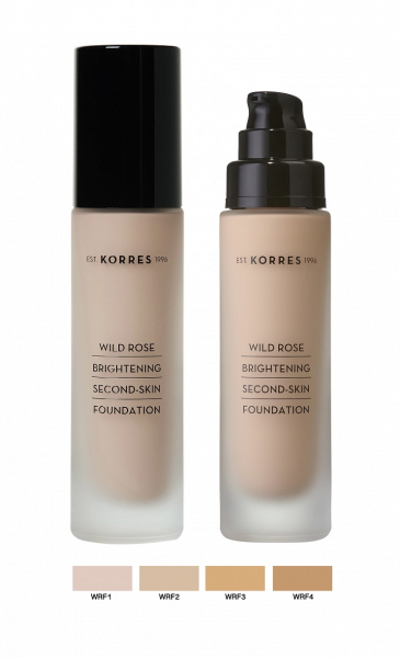 KORRES Wild Rose Make-up -  világosító make-up vadrózsa illattal és SPF15 fényvédő faktorral, WRF1 árnyalat, 30 ml