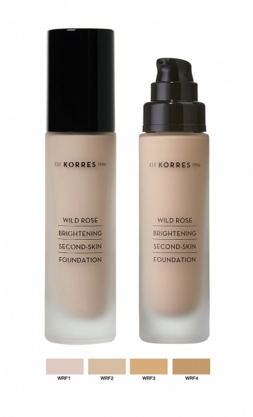 KORRES Wild Rose Make-up - világosító make-up vadrózsa illattal és SPF15 fényvédő faktorral, WRF1 árnyalat, 30 ml