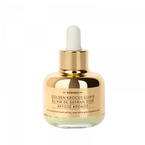 KORRES GOLDEN KROCUS Ageless Saffron Elixir Serum – sáfrány-elixír a bőr öregedése ellen, 30 ml