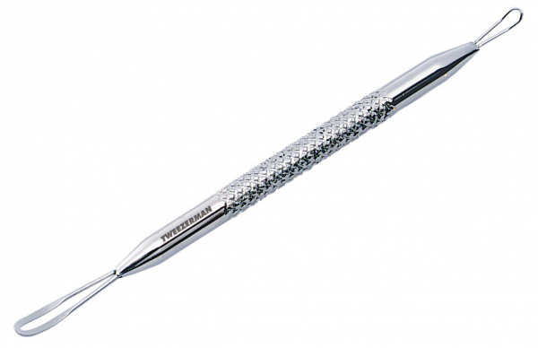 Tweezerman Eszköz a mitesszerek, pattanások eltávolítására, ún. expresszor, kétoldalas csúszásgátló nyéllel