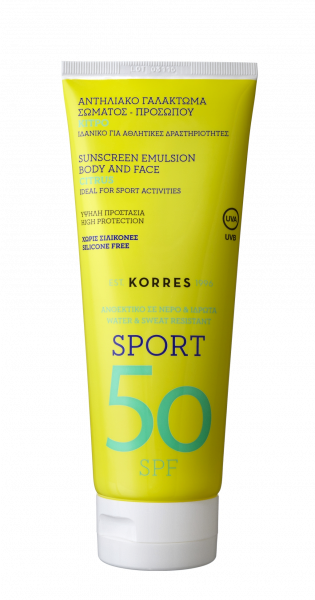 KORRES CITRUS Active Sports - SPF50 Bőr & test emulzió, 200 ml