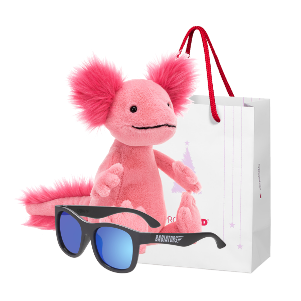 Karácsonyi csomag Jellycat Alice Axolotl és Babiators Navigator, fekete, 3-5 éves korig