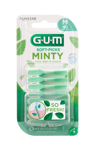 GUM Soft-Picks Regular Comfort Flex Mint masszázs fogköztisztító kefe- Standard méret, ISO 1 (40 db)