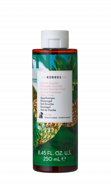 KORRES Showergel Pineapple Coconut - ananászos kókuszos tusfürdő, 250 ml