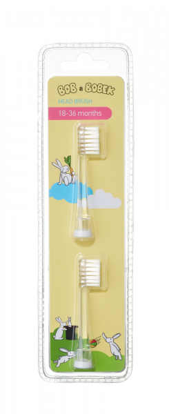 Bob & Bobek szónikus gyerekfogkefe pótfej, 18-60 hónap, 2 db