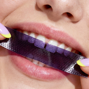 Pop Purple Whitening Strips, lila fogfehérítő csíkok azonnali hatással, 7 db