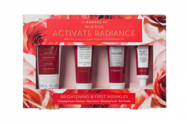 KORRES WILD ROSE ACTIVATE RADIANCE arcbőr világosító és hidratáló ajándékcsomag