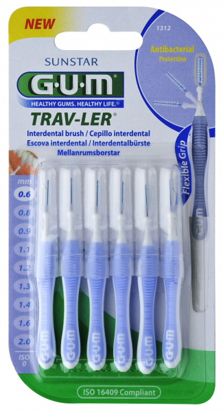 GUM TRAV-LER fogközi kefék 0,6 mm-es, 6db, ISO 0