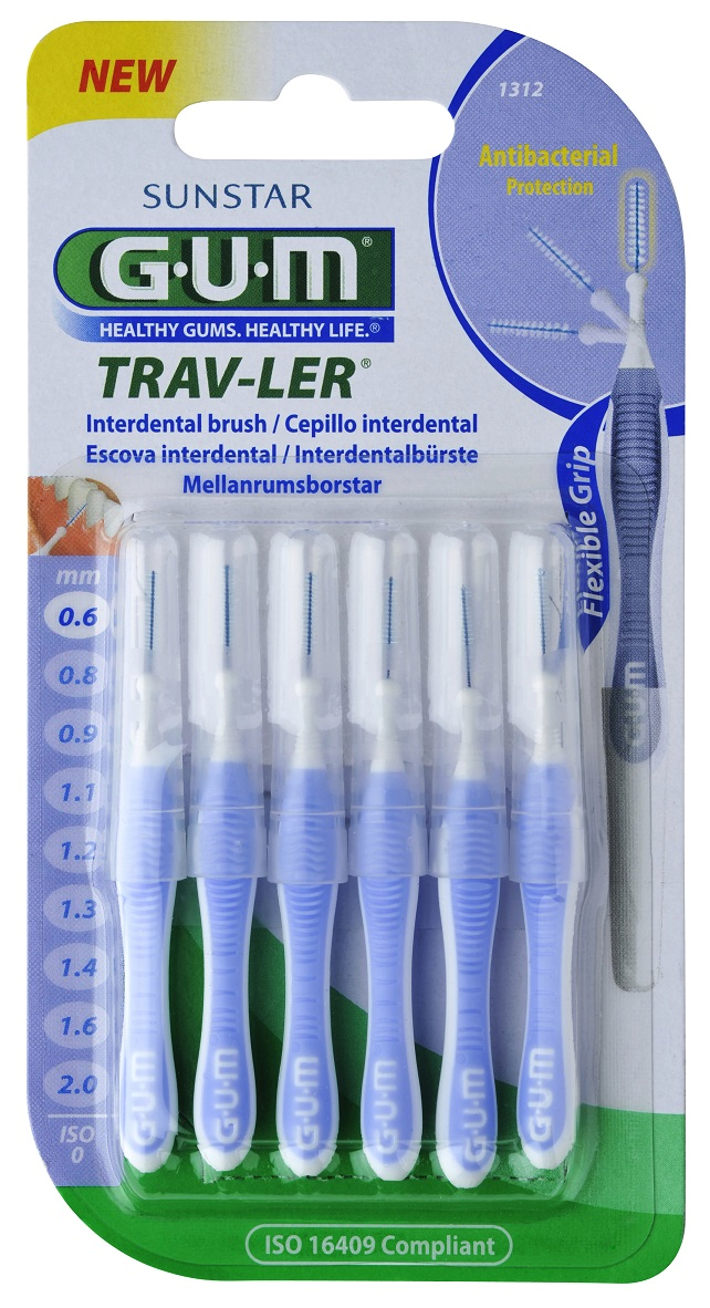 GUM TRAV-LER fogközi kefék 0,6 mm-es, 6db, ISO 0
