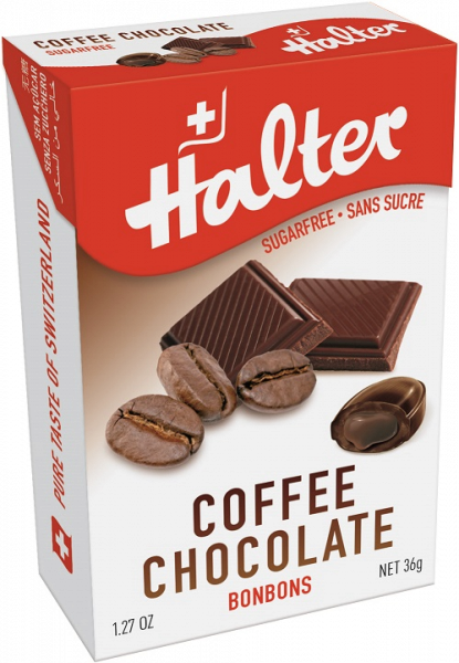 Halter Kávés-csokoládés bonbonok (töltött, kemény cukorkák), 36 g