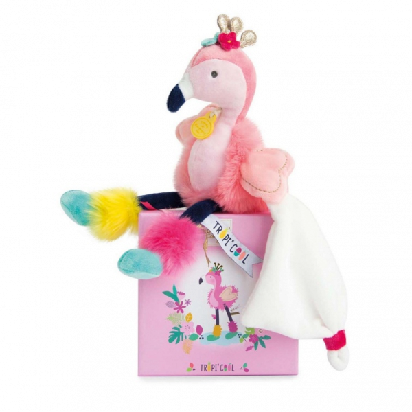 Doudou Minizoo - Flamingó alvókával, 25 cm