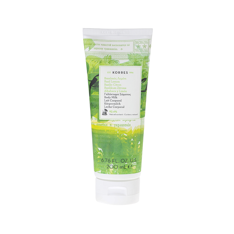 KORRES Body Milk - testápoló tej bazsalikommal és citrommal, 200 ml