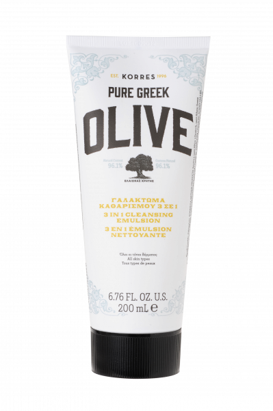 KORRES Olive Cleansing Emulsion 3 in 1 – 3 az 1-ben tisztító emulzió, olívával, 200 ml